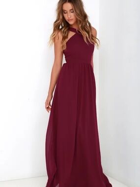 Air of Romance Burgundy Maxi Dress Lulus